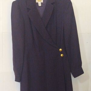 Talbot's Petites Purple Sz 4 Wrap Dress Overcoat Lined